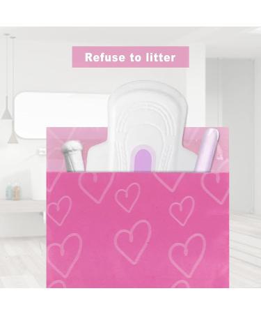 100 Pack Personal Disposal Bags - Self Sealing Bag for Sanitary Napkin & Tampons - Heart Pattern Design - Odor Control - Discreet & Convenient - Buy Online on GoSupps.com