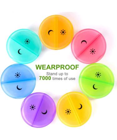 Sukuos Weekly Pill Organizer 2 Times a Day - Large Daily Pill Case for Vitamins and Supplements - Cyan Box - Buy Online on GoSupps.com