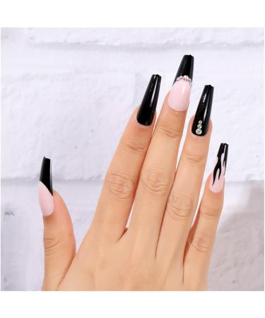 Nail art patches beautiful and fashionable nail patches finger decorations beauty decoration supplies black flame manicure nail patches wearable fake nails 24 pieces of jelly glue nail art patch Zs7012 - Buy Online on GoSupps.com