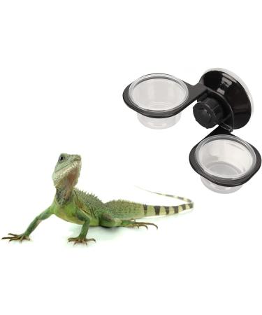 Double Bowl Reptile Food and Water Cups for Crested Gecko Feeding Ledge - Ideal for Lizard, Leopard Gecko, and Small Pets - Buy Online on GoSupps.com
