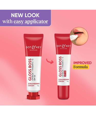Dot - Key Strawberry Lip Balm 12g | Tinted Moisturizing Lip Balm with SPF 30 & Vitamin C + E | Soft Pink Lips | Best Lip Balm for Dry & Dark Lips | Ideal for Women - Buy Online on GoSupps.com
