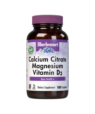 Bluebonnet Nutrition Calcium Citrate Magnesium Vitamin D3 180 Caplets