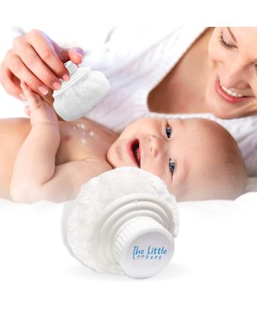 Portable Baby Powder Puff with Holder Container for Baby Face and Body - Blue - Buy Online on GoSupps.com