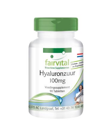 Fairvital Hyaluronic acid tablets 100mg antiaging HIGH DOSE VEGAN 90 tablets