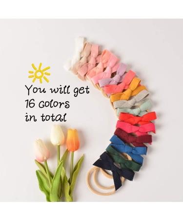 16PCS Baby Nylon Headbands Hair Bow Elastics for Girls | Infant Toddler Kids Hairbands - Buy Online on GoSupps.com