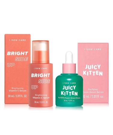 I DEW CARE Bright Side Up Brightening & Hydrating Vitamin C Serum with Niacinamide + Juicy Kitten Bundle