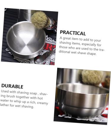 Minkissy Foam Dishwasher Soap Cream Bowl for Men - Stainless Steel Shaving Tool Box 9x9x4.9cm - Ideal for Beard Care & Pigment Mixing - Buy Online on GoSupps.com