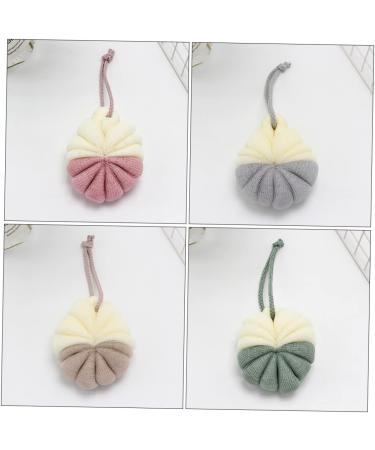 4 Pcs Bath Bouquet Bath Tub Cleaner & Exfoliating Shower Loofah Balls - Japanese-Style Sponge for Ultimate Clean & Relaxation - Buy Online on GoSupps.com