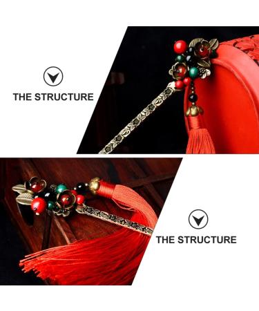 FRCOLOR Elegant Alloy Carved Decoration Pins Ancient Classical Sticks Women Flower Antiquity Chopsticks for Tassels Woman Maker Beads Retro Chinese Long Hanfu Fork Floral Stick Curving - Buy Online on GoSupps.com