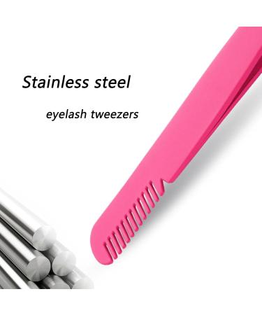2 Pcs Stainless Steel Lashing Tweezers Set - Eyelash Extension Comb for Beginners & Makeup Artists - Buy Online on GoSupps.com
