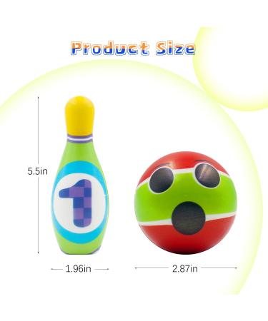 Kids Bowling Set - 10 Foam Pins & 2 Balls | Toy Gift for Early Education | Indoor & Outdoor Games for Toddler, Preschoolers, School-Age Boys & Girls - Buy Online on GoSupps.com