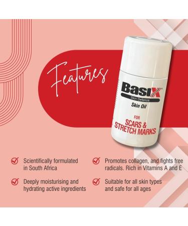 Basix Skin Defence Clear Skin Tissue Oil - Reduce Stretch Marks Scars & Uneven Skin Tone with Tamanu Argan Grapeseed Jojoba Rosehip Calendula & Geranium Oils - International Shipping Available - Buy Online on GoSupps.com