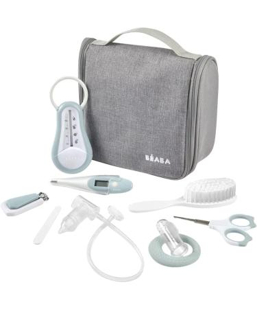 B aba - cultural bags for babies on the way - 9 parts inclusive: bath thermometer digital thermometer bite ring gum massager nasal secretion - green blue