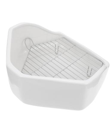 HANABASS Rabbit Toilet Bunny Litter Tray Small Animal Toilet Pet Toilet Guinea Pig Bedding White Ceramics