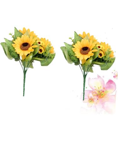 HOMSFOU 4 Pcs Wedding Boquets Flowers Wedding Decor Sunflower Artificial Sunflower Household Decor Floral Decor Plant Decorations Groom Lapel Ornament Eps Artificial Flowers Yellowx2pcs 30cmx2pcs - Buy Online on GoSupps.com