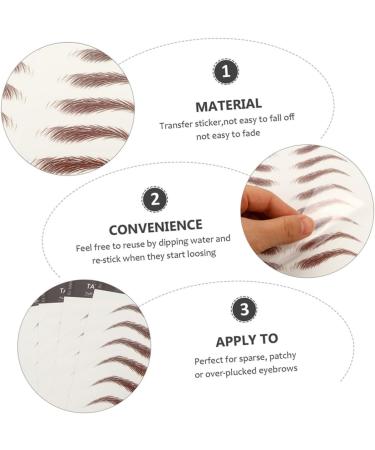 FOMIYES 36 Sheets Waterproof Eyebrow Stickers Water Proof Stickers Eyebrow Transfer Decals Template 4d Hair - Buy Online on GoSupps.com
