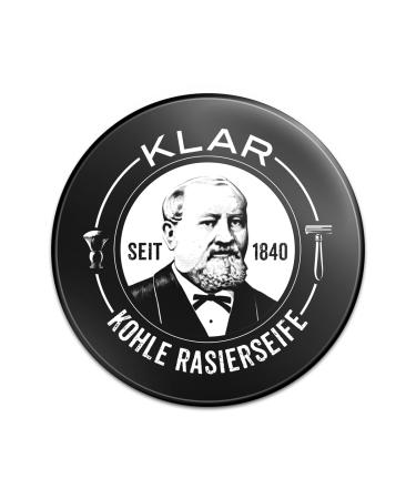 Clear soaps Klar Seifen 11134 Shaving soap with activated carbon 110 g palm oilfree odorless without fragrances for sensitive oily and acneprone skin