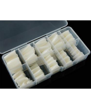 French Acrylic False Nail Tips 500PCS | 10 Sizes with Case for Nail Art Salons | Natural Fake Nail Shape - Buy Online on GoSupps.com