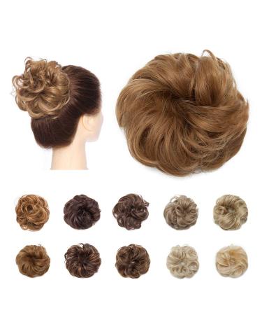 Synthetic Hair Bun Extensions Messy Curly Hair Scrunchies Hairpieces Updo Donut Hairpieces for Women -Sandy Brown 25 g Sandy Brown