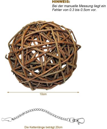 Nature Willow Ball Toys for Small Animals - 4-Piece Set for Guinea Pigs Rabbits Chinches & Birds - Ideal Pet Accessories (10cm) - Buy Online on GoSupps.com