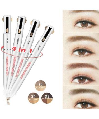 4 in 1 Waterproof Eyebrow Contour Pen - Versatile & Durable Makeup Tool for Perfect Eyebrows - Buy Online on GoSupps.com