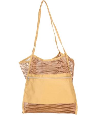 Qcwwy Mesh Beach Bag - Oxford Fabric Mesh Shoulder Bag for Pool | Stylish & Durable Khaki Beach Tote - Buy Online on GoSupps.com