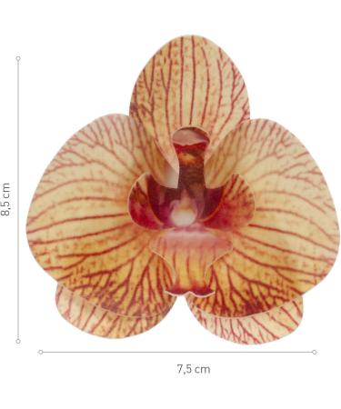 Edible Orchid Cake Decoration - 10 Yellow Edible Flowers for Wafer Cakes (7.5-8.5 cm) | International Shipping Available - Buy Online on GoSupps.com