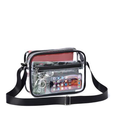 Clear Crossbody Messenger Shoulder Bag Stadium Approved Suitable for Work, Travel, Workout, Concert or Sporting