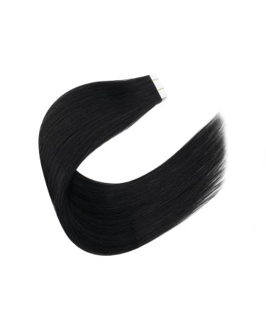 Sixstarhair Real Hair Extensions - Tape In Remy Hair #1 Black Invisible Extensions | 20pcs 50g 35cm - Perfect for All Hair Types - Buy Online on GoSupps.com