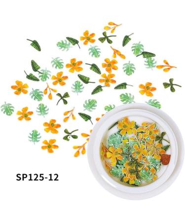 12 Boxes DIY Manicure Wood Pulp Flakes Simulation Leaf Autumn Nail Art Sequins Holographic Maple Leaves Nail Paillettes - Buy Online on GoSupps.com