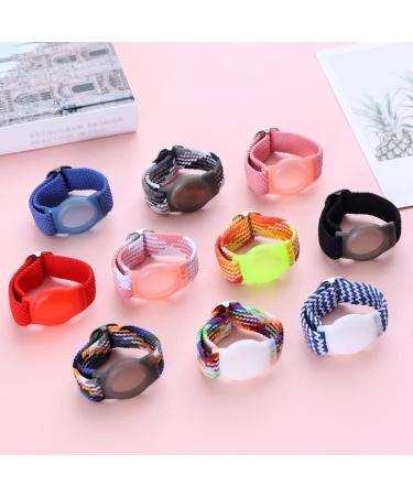 Airtag Wristband for Kids  Airtag Bracelet Wrist Strap Adjustable Buckle Braided Solo Loop Stretchable Elastics Watch Band Compatible with Apple Airtag for Adults Boys Girls -Colorful Blue - Buy Online on GoSupps.com