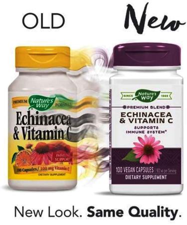 Natures Way Echinacea & Vitamin C - 100 Capsules for Immune Support - Buy Online on GoSupps.com