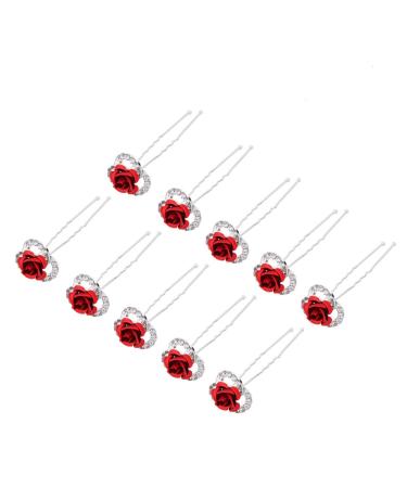 10 pieces flower hairpin hairpins with crystal rhinestone stone wedding bridal hair accessories rhinestone hairpin communion hairpins