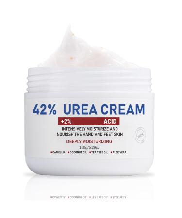 Urea Foot Cream 42% Urea Cream Cracked Heel Repair Cream for Feet and Hand Foot Cream for Callus Remover & Nourishes Soften Maximum Strength for Hand Foot And Body Care(150g)