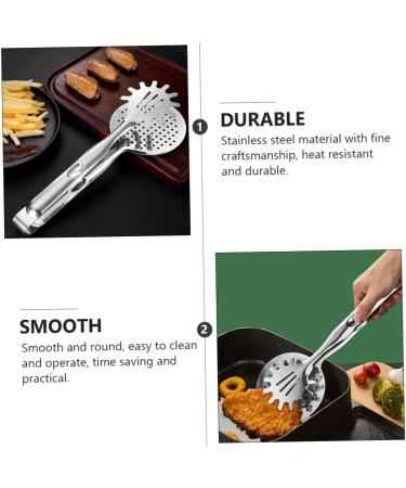Buy PopetPop Stainless Steel Grill Tongs for Fried Fish & Buffet Multi-Functional Kitchen Clamp & Slotted Spoon - Buy Online on GoSupps.com