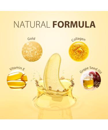 NEWGO 24K Crystal Gold Under Eye Patches - Anti-Wrinkle Collagen Eye Mask for Dark Circles - 20 Pairs - Buy Online on GoSupps.com