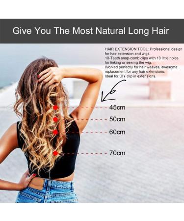 Snap Comb Wig Clips for Hair Extensions - 40 Pack No-Track Buckle Clips for Real Hair Ponytail Accessories - DIY Tool Kit (10-Teeth) - Buy Online on GoSupps.com