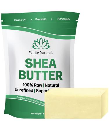 Sale! White Naturals Unrefined African Shea Butter 1 lb - Pure Raw Grade A Ivory - Great Skin Moisturizer for DIY Lip Balms, Stretch Marks, Eczema, Acne, Sun Damage Recovery - 16 oz Cream & More - Buy Online on GoSupps.com