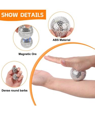 6 Pieces Magnetic Acupressure Balls Set | Stress Relief Massage Rings for Fingers | Hedgehog Balls for Hand & Foot Massage (32mm/47mm/56mm) - Buy Online on GoSupps.com