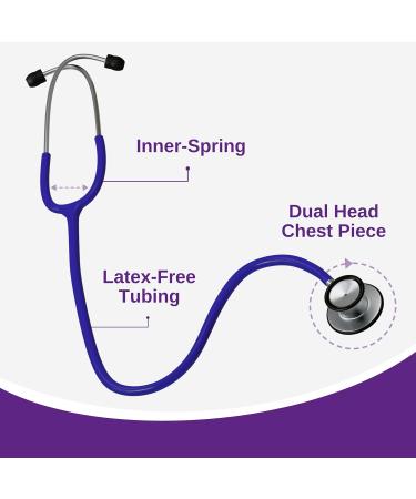 Buy HCS Premium Stainless Steel Stethoscope - Medical Grade Dual Head for Nurses Doctors & Vets | 22 Inch Blue Tubing - International Shipping Available - Buy Online on GoSupps.com
