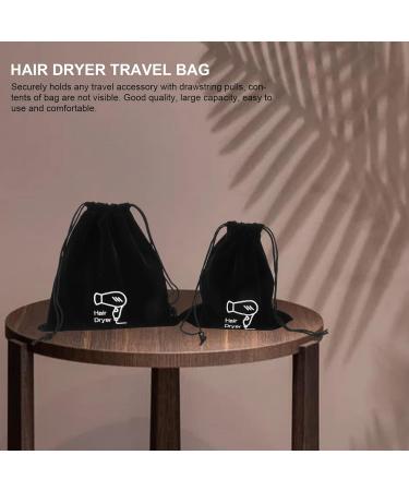 Baluue 2pcs Storage Bag Travel Hairdryer Organizer Hair Dryer Storage Pouch Gym Bag Black Flocking Cloth 1 - Buy Online on GoSupps.com
