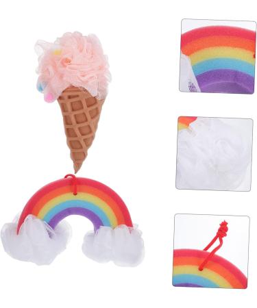 Beavorty 4 Pcs Rainbow Bath Exfoliating Loofah Sponge - Reusable Shower Accessories for Women - Buy Online on GoSupps.com