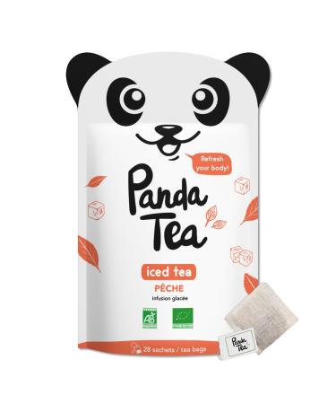 Panda Tea - Detox Ice Tea Ice Tea Cold Infusion - Peach Hibiscus Vanilla Flavor - Certified Organic - 28 Cotton Bags - G