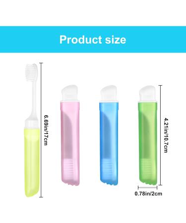 Foldable Travel Toothbrush Set - 4 Portable Soft Toothbrushes for Adults & Kids - Ideal for Camping School & Travel - Buy Online on GoSupps.com