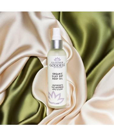 Glimmer Goddess Organic Skin Care Silky Dry Body Oil - 4 fl oz Nourishing & Protecting Skin Body & Hair Oil Organic Moisturizer for Dryness Uneven Skin Tone Eczema - Buy Online on GoSupps.com