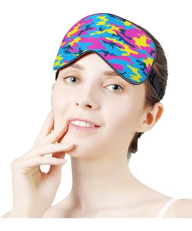 Premium Neon Camouflage Sleep Mask for Women - Adjustable Eye Shades with Elastic Strap | International Shipping Available - Buy Online on GoSupps.com