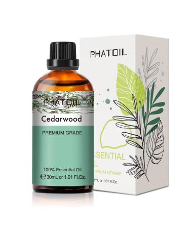 PHATOIL Cedarwood Essential Oil 30ML Premium Grade Pure Essential Oils for Diffusers for Home Perfect for Aromatherapy Diffuser Humidifier Candle Making Cedarwood 30.00 ml (Pack of 1)