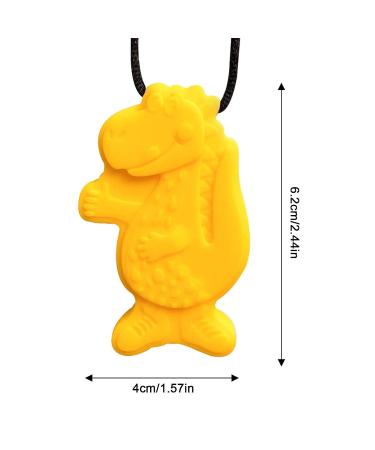 Wandable Necklace - Creative Silicone Dinosaur Bite Chain | Sensory Oral Chewing Toy for Kids - Youding Yellow - Buy Online on GoSupps.com