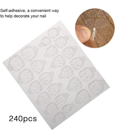 Baugger Nail Stickers | 240Pcs Nail Adhesive Glue Tapes Nail Tabs Clear DIY Manicure Decoration for Fake Nails Tips - Buy Online on GoSupps.com