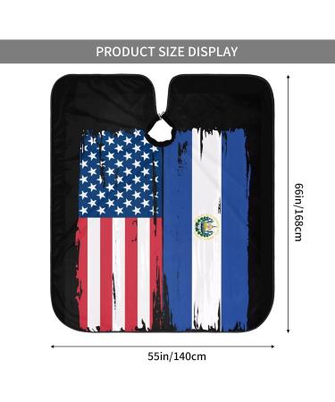 USA El Salvador Flag Barber Cape | Professional Waterproof Hair Cutting Apron - 55x66 for Stylists & Home Use - Buy Online on GoSupps.com